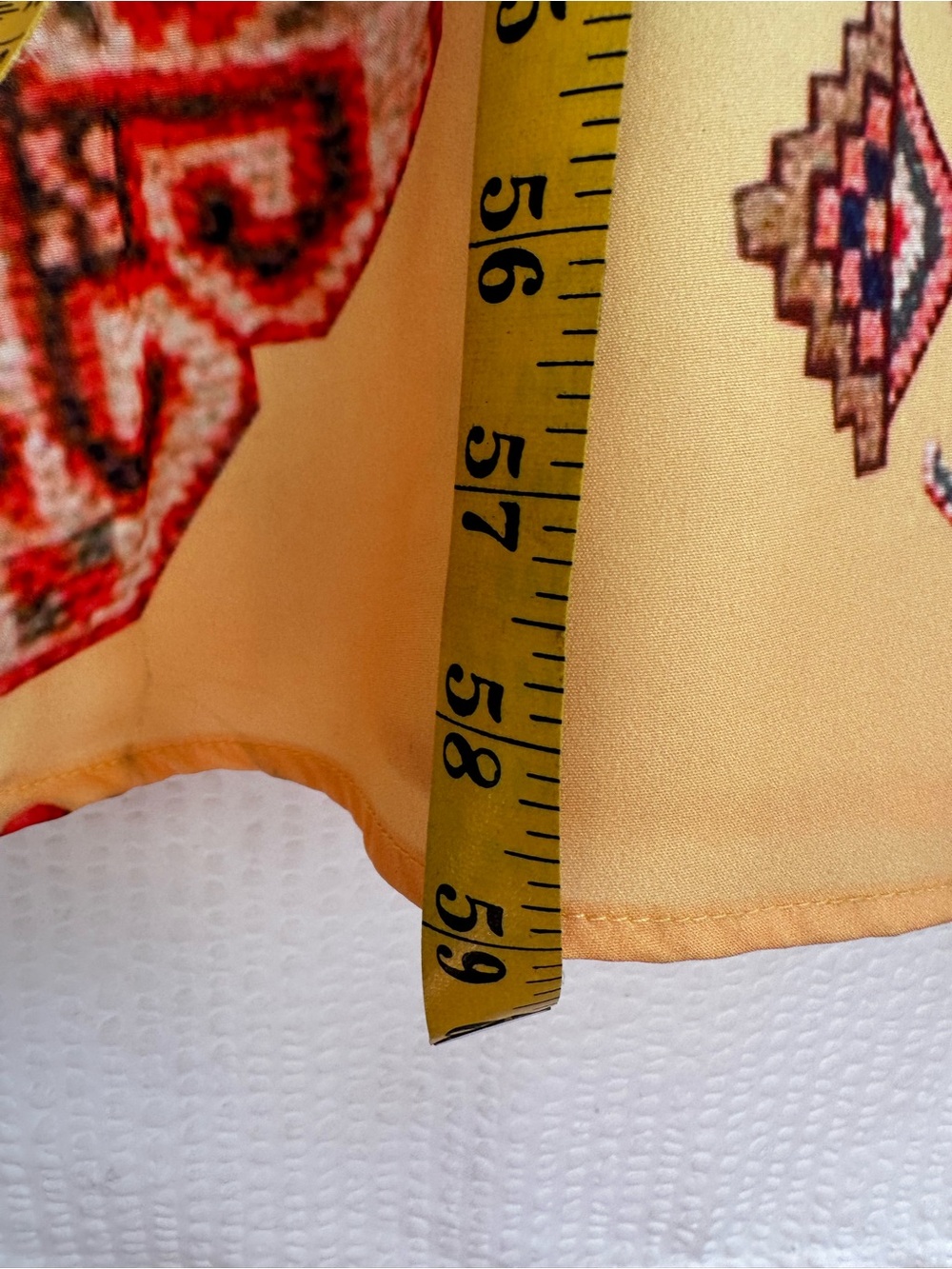 Boho Yellow Printed Maxi Dress Size: Large Puff Sleeve Button Front Cottagecore - Picture 4 of 7